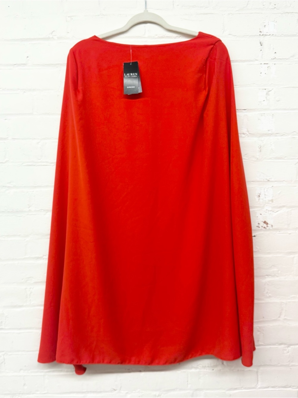 NWT Lauren Ralph Lauren Red Cape Georgette Cocktail Mini Dress Sleeveless - Picture 9 of 10